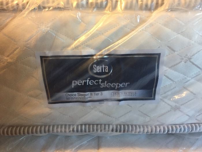 Serta perfect sleeper mattress, box springs.  New in plastic.  Full XL