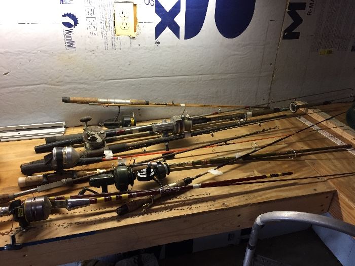 Several older rods and reels.  
