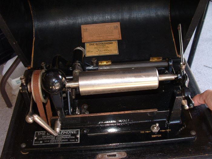 Vintage Dictaphone shaving machine - allows you to re-use Edison wax cylinders
