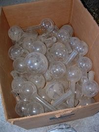 old glass beakers