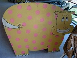 large wooden yard art