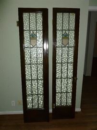 Gorgeous antique french doors with leaded glass