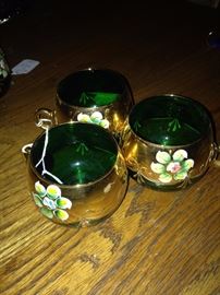 Green & gold punch cups