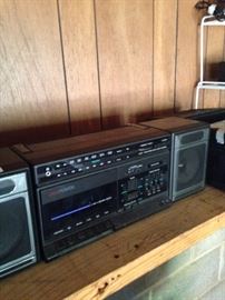Tape player with speakers