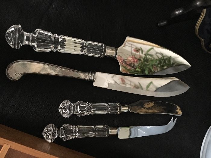 Waterford cake knife & cheese knives. 