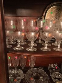 Navarre by fostoria crystal is in abundance and ready for your table. Beautiful and elegant and we have lots of nice serving pieces and stemware