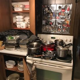 The kitchen is packed. Great cookware and bargain prices. Better than any department store.