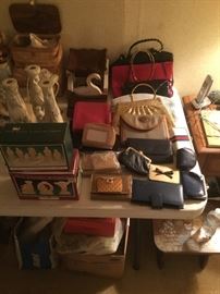 Vintage purses and great Christmas decorations . Many Christmas items still in original box.