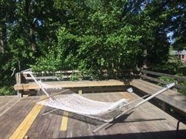 hammock and a glimpse of a back yard that will be full of treasures!!