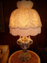 TALL ORNATE CERAMIC LAMP