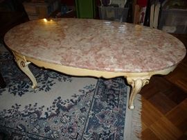 MARBLE TOP COFFEE TABLE
