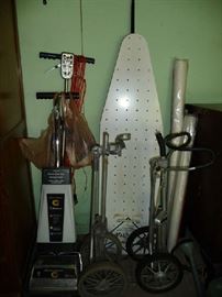 CARPET CLEANER, IRONING BOARD, GOLF BAG CARTS