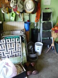 FOLDING CHAIRS, LADDERS