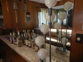 Mid Century 5 Tier Glass Globe Chrome Table Lamp