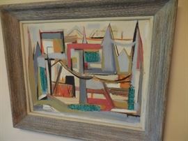 MCM Abstract Signed Oil Painting
