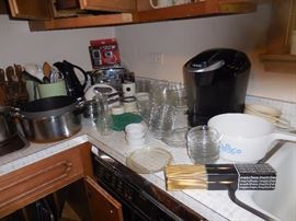 Small Appliances, Glass Custard Bowls, Utensils