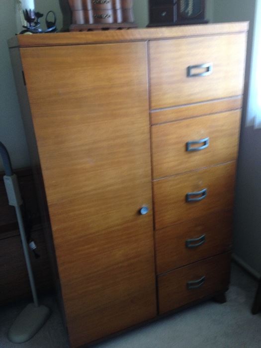 Tall Dresser with hanging space on the left!