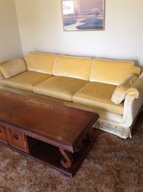 Couch and solid wood table!