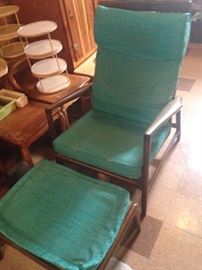 Ib Kofad Larsen reclining chair and ottoman. Needs re foaming and cover!