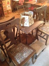 2 of 4 matching older Oak chairs!