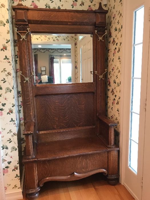 36w x 18d x 84h oak hall tree