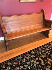 66" long x 24d x 38h oak church pew