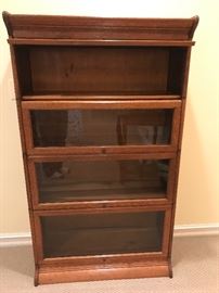 Stack-able Oak and glass Bookcase 35w x 15d x 60h
