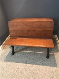 Oak school desk/chair 37w x 30d x 28h