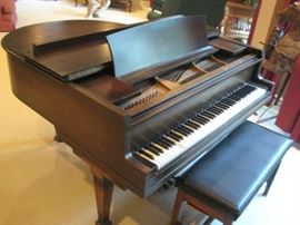 Vintage circa 1915 Adam Schaaf Baby Grand Piano with bench