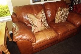 Leather love seat
