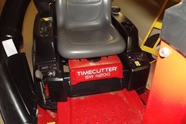 Toro TimeCutter SW 4200 lawn mower with bag attachment