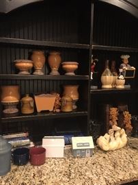 Assorted home decor items and ceramics