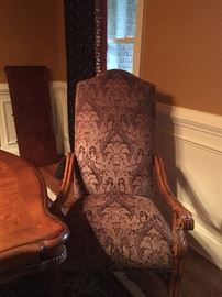 Detail of one of the dining room arm chair