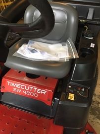 Toro TimeCutter SW 4200 lawn mower with bag attachment. Very few running hours. Recently serviced. Comes with manuals.