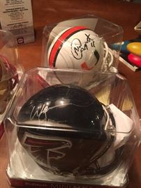 Warrick Dunn signed mini helmet, University of Miami signed helmet-SOLD