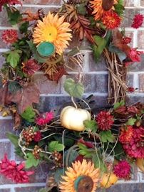 Wreath on the patio with a beautiful and real dove ----NOT for sale!