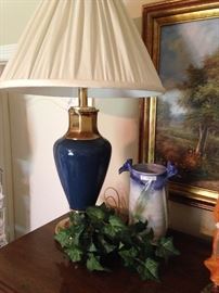 Another lamp and signed vase