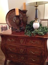 Good-looking Bombay chest, lamp, and decor