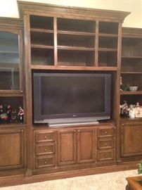 Extra large TV (entertainment center - attached to the wall)