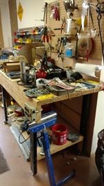 Large selection of woodworking tools. 