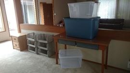 Storage Bins, Work Table, end table or bedside table. 