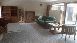 Matched set Oak End Tables, Excellent Condition Full Size Mattress, set of matched shoe cabinets (white), matched set of tall cabinets with enclosed lower shelving. Free green couch, Free Kitty Condo, Free TV or Entertainment Cabinet