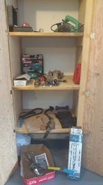 Come Along, small jack, hand planer, electrician's wire grabber. 