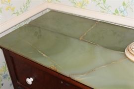 Antique chest of drawers with marble top 