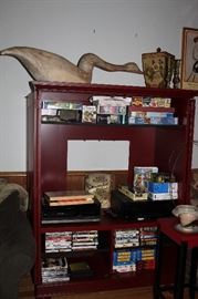 Entertainment cabinet with large super fun carved wooden goose on top!