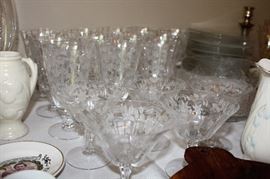 Etched antique glassware