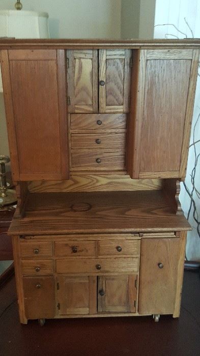 Antique salesman's sample Hoosier cabinet. Simply adorable! Complete with so many details