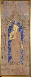 19th Century Antique SE Asian/Thai Gold-Gilded Painting of Shakyamuni Buddha