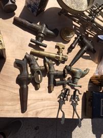 Original Antique 19th Century Imported French Taps/Spouts/Spigots (See Other Photos For Closeups of Selected Spouts)