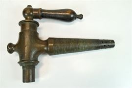 19th Century Antique French Tap/Spout w/ Tall Wooden Pull Handle
